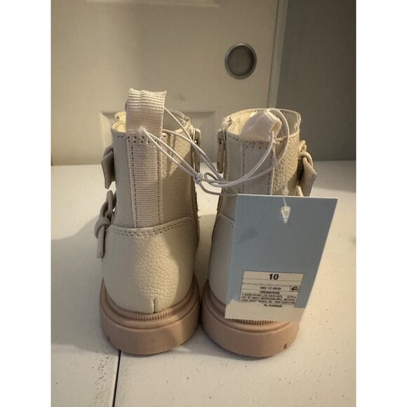 Cat & Jack Toddler Girls Evie Strap Buckle Boots Cream size 10T NWT - Picture 3 of 8